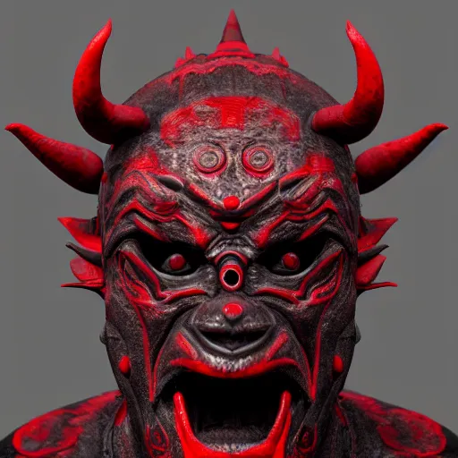 Prompt: Oni mask, mysterious and evocative, black and red details, photorealistic, octane render, highly detailed, 4K, ray tracing, ambient lighting, H 1024