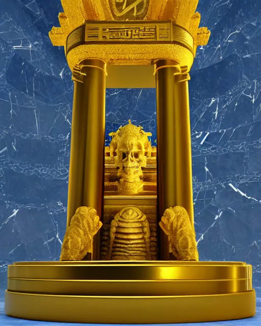 scientifically realistic render scifi golden altar to, Stable Diffusion