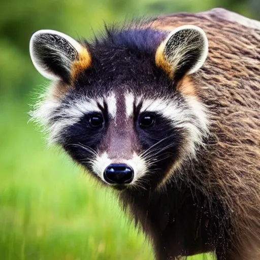 Image similar to a wild buffalo / raccoon found in the wild