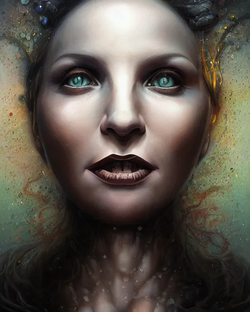 Image similar to lovecraft biopunk portrait of young olivia newton john by tomasz alen kopera and peter mohrbacher.