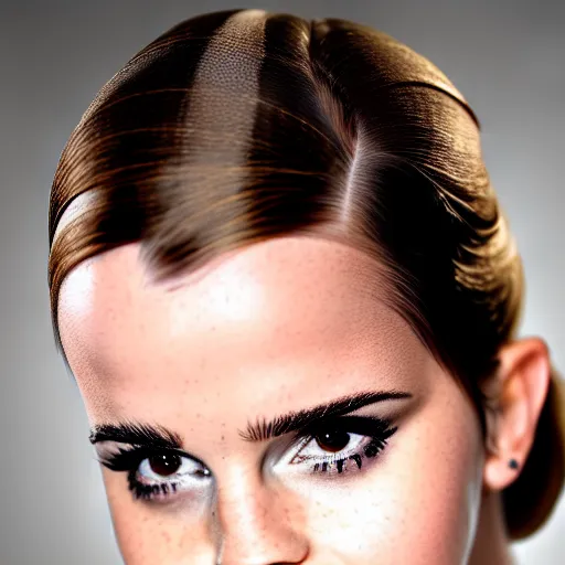 Image similar to A portrait of Emma Watson as Catwoman, studio lighting