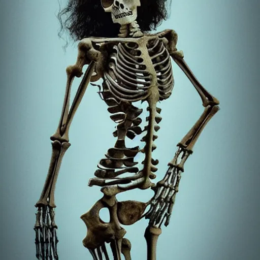 Image similar to a woman made of bones