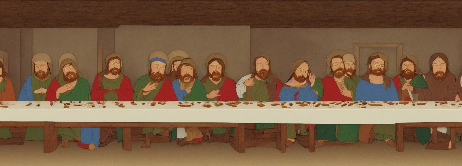 Prompt: south park last supper by leonardo davinci