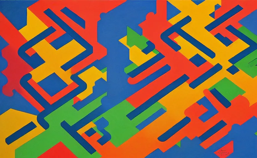 Image similar to chutes and ladders. detailed abstract painting by josef albers, by mc escher, by raqib shaw, japanese popsurrealism,