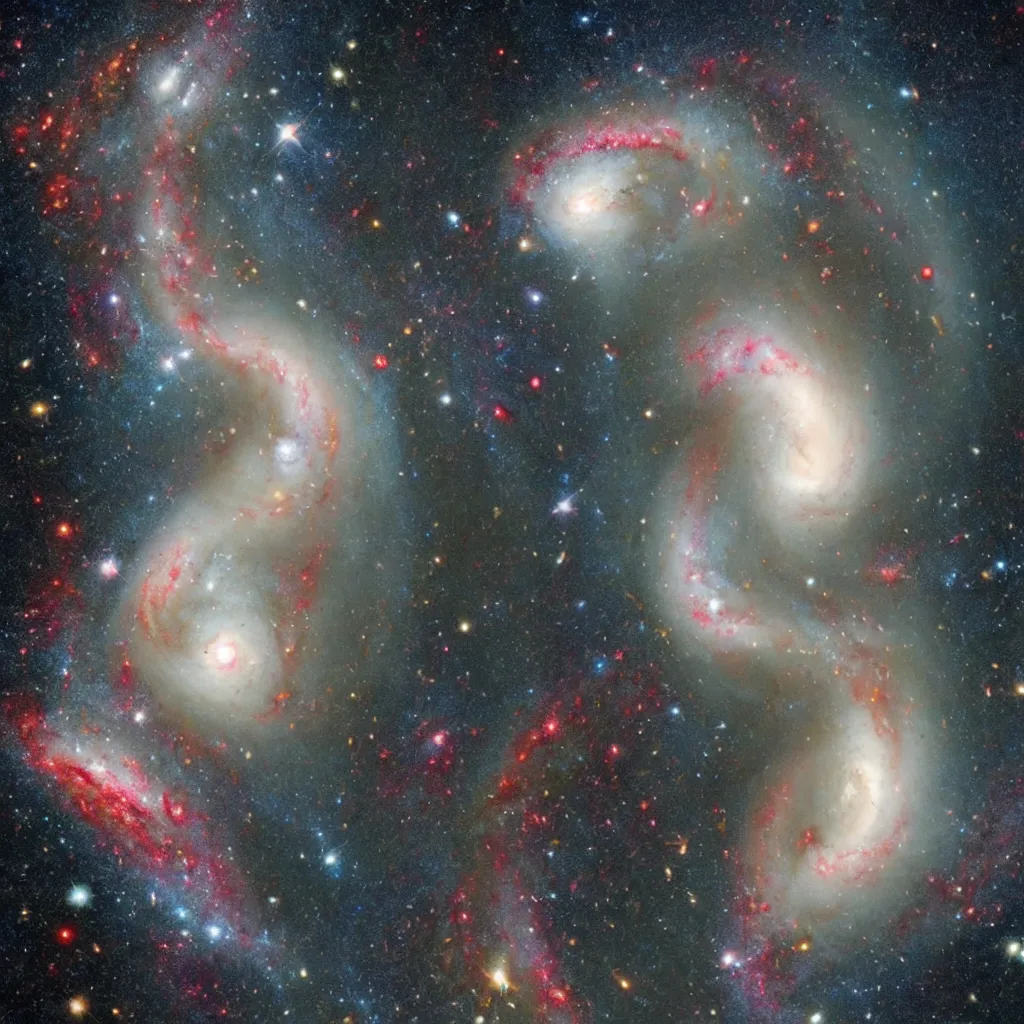 Image similar to two galaxies colliding