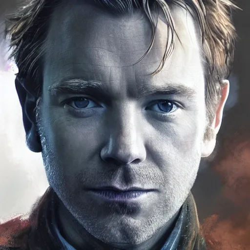 Image similar to hyperrealistic mixed media high resolution painting of Ewan McGregor as Harry Potter, stunning 3d render inspired art by István Sándorfi and Greg Rutkowski and Unreal Engine, perfect symmetry, dim volumetric lighting, 8k octane beautifully detailed render, post-processing, extremely hyper-detailed, intricate, epic composition, highly detailed attributes, highly detailed atmosphere, cinematic lighting, masterpiece, trending on artstation, very very detailed, masterpiece, stunning, flawless structure, lifelike texture, perfection,