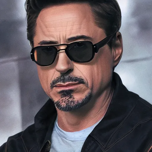 Image similar to robert downey jr in batman suit, portrait hd, without helmets, clear face, 4 k