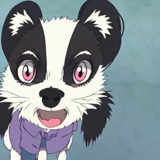 Image similar to a japanese chin as an anime character in a studio ghibli film