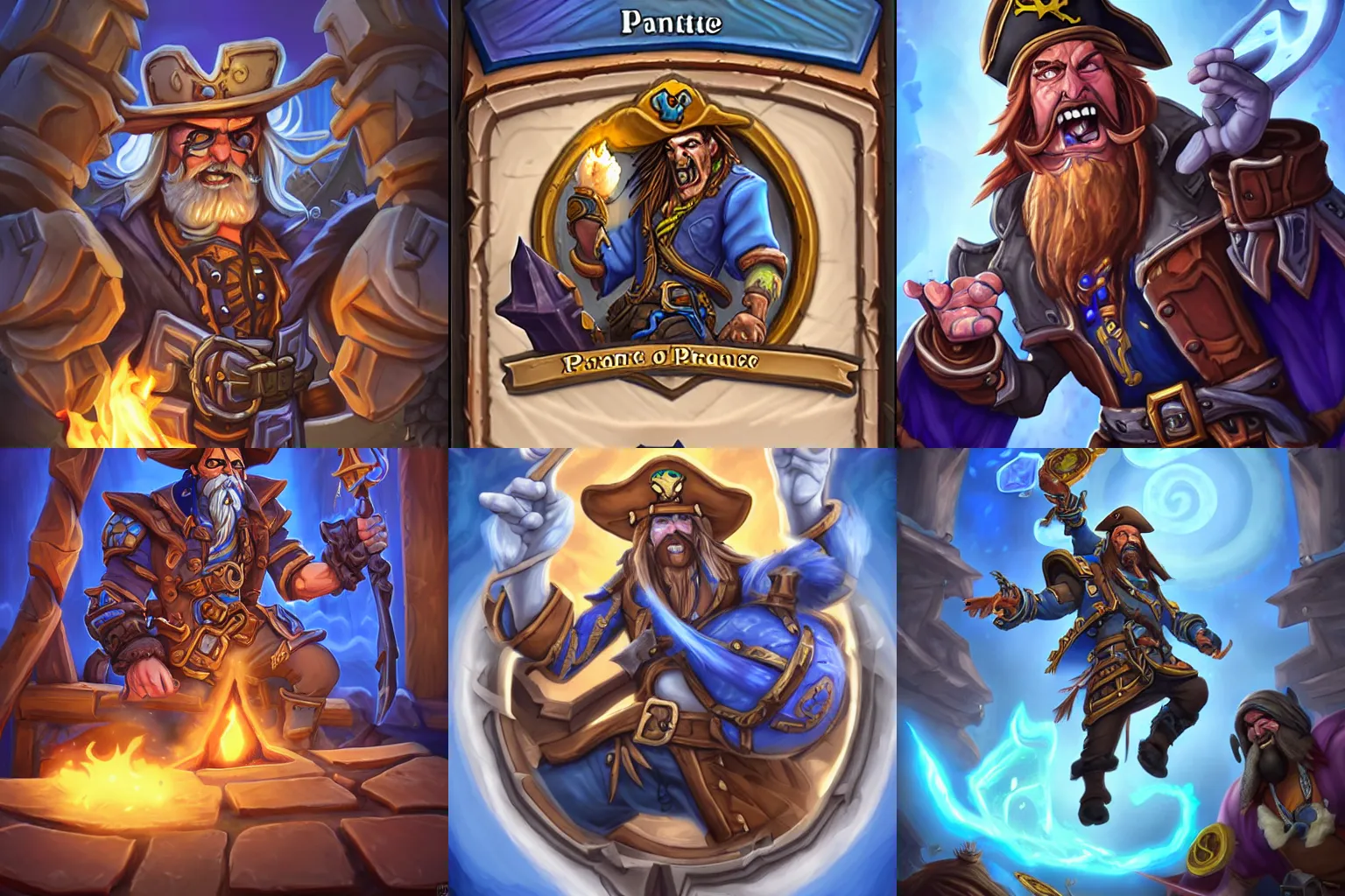 Prompt: Hearthstone by Blizzard art : The pirate of the blue clan