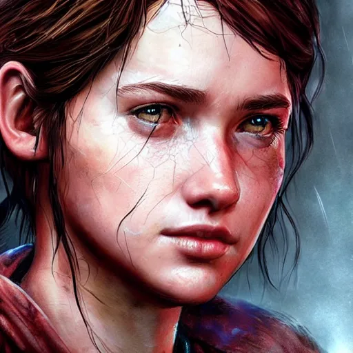 Prompt: ellie last of us closeup dd fantasy intricate elegant highly detailed digital painting artstation concept art matte sharp foc - h 6 4 0 - c 1 1. 0