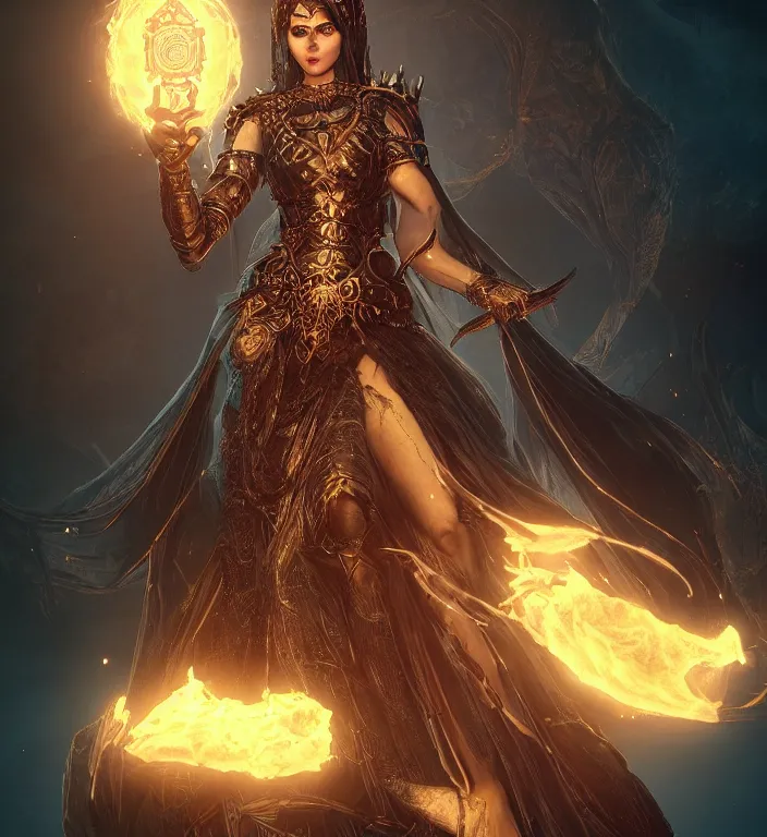 Image similar to unreal engine render + a goddess, tarot card, dark souls colour scheme, luminal, smooth, coherent, high detailed, kerem beyit, featured on artstation, instagram HD, unreal engine