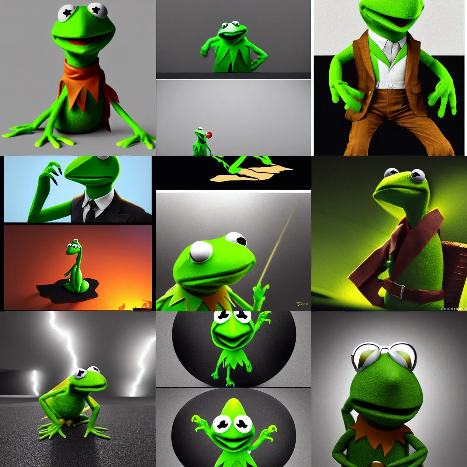 Prompt: kermit the frog as james bond in game 3 d art style, realistic lightning, action, tension, cinematic lights, fanart, behance hd, by jesper ejsin