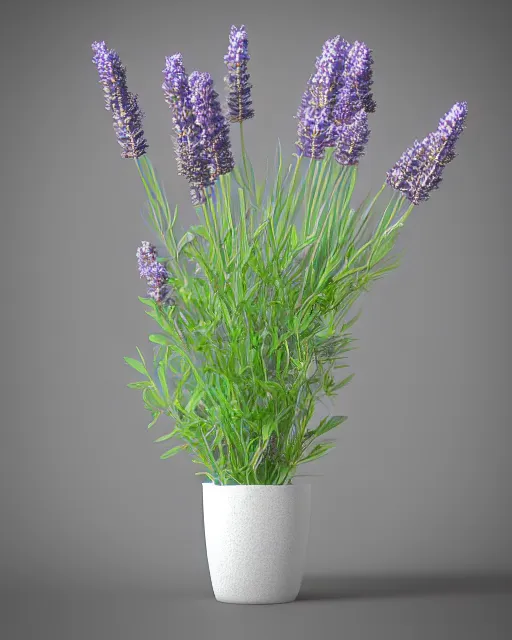 Prompt: a 3 d rendered ultra realistic lavender plant, masked transparent flat background, popular on sketchfab, pixelsquid 3 6 0, 8 k, volumetric lighting, trending on artstation, octane render, ultra detailed, hyperrealistic