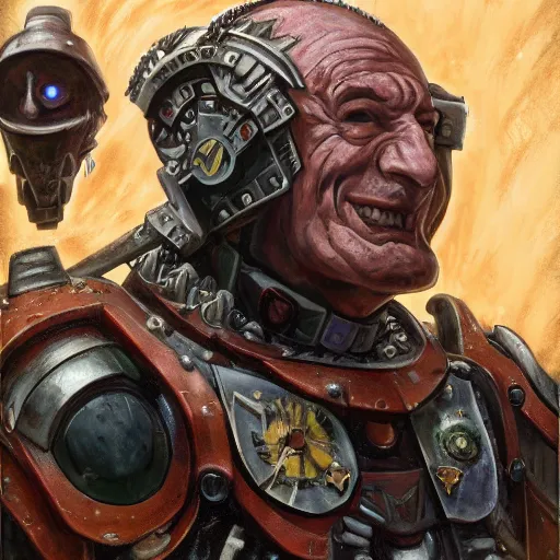 Image similar to Mr Rodgers, Warhammer 40k, ultra realistic portrait