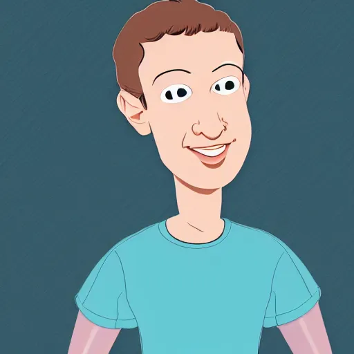 Image similar to Mark Zuckerberg as a cartoon Disney character, highly detailed, high quality, HD, 4k, 8k, Canon 300mm, professional photographer, 40mp, lifelike, top-rated, award winning, realistic, sharp, no blur, edited, corrected, trending