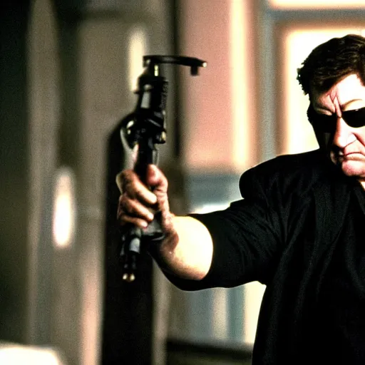 Prompt: john goodman as neo in the matrix