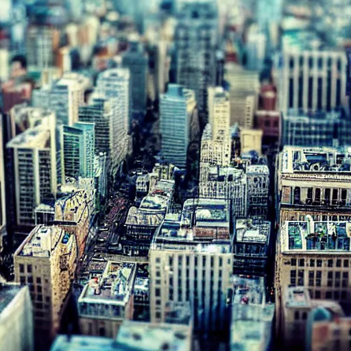 Image similar to A beautiful tilt-shift photograph of a city during the day