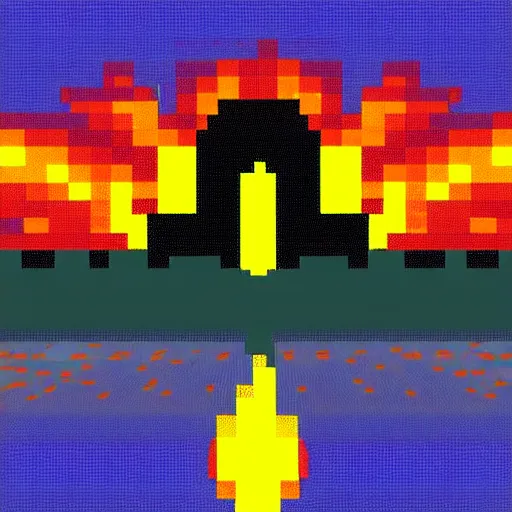 Prompt: pixelated nuclear blast