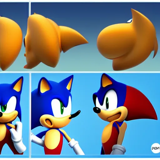 Sonic.exe in a pixar-style animated movie