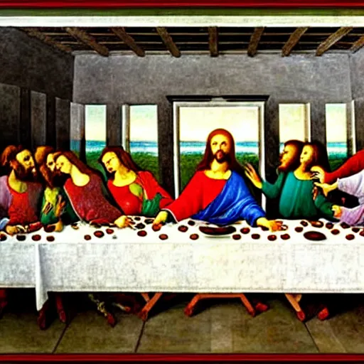 Prompt: the last supper by sandro botticelli