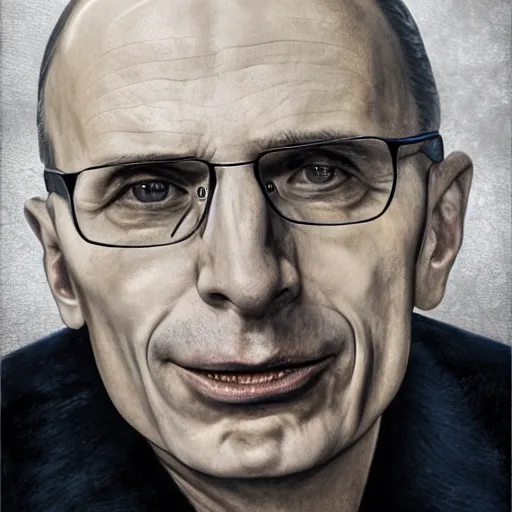 Prompt: Enrico Letta blackmetal, photorealistic!, 8k, Canon portrait