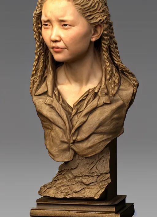 Prompt: 3D resin miniature sculpture by Jean-Baptiste Carpeaux, Luo Li Rong, woman, full body, symmetrical face, academic art, standing, realistic, 8K, Introduction factory photo, Product Introduction Photo, Hyperrealism. Subsurface scattering, raytracing, Octane Render, Zbrush, simple background