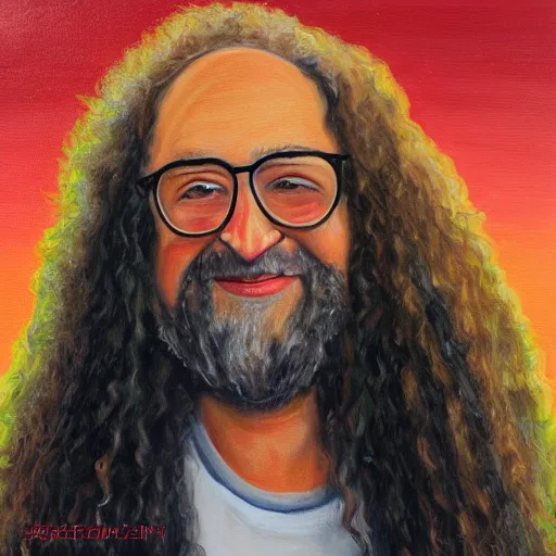 Prompt: painting of ben goertzel - n 9