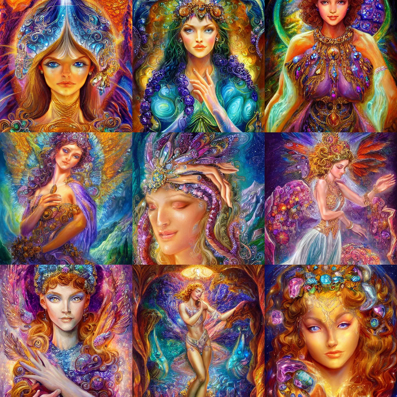 Prompt: crystaline goddess of geologically by senior concept artist josephine wall trending on artstation