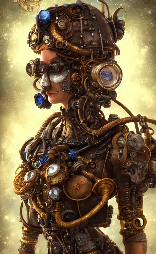 Image similar to underwater steampunk biopunk portrait of fox mccloud, au naturel, hyper detailed, digital art, trending in artstation, cinematic lighting, studio quality, smooth render, unreal engine 5 rendered, octane rendered, art style by klimt and nixeu and ian sprigger and wlop and krenz cushart.