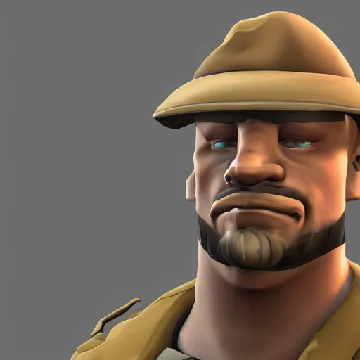 Prompt: realistic heavy from tf 2 staring at camera, creepily, tight shot