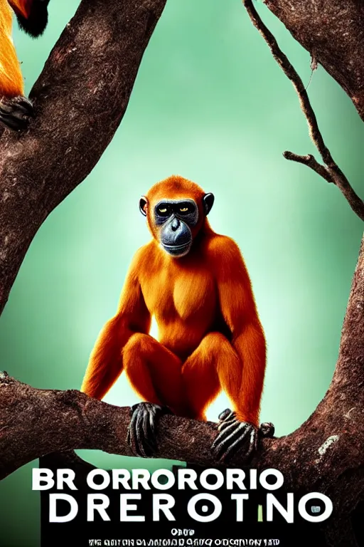 Image similar to poster for an australian netflix drongo show called drongo, orang utan, tv show drongo poster