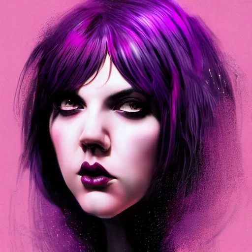 Prompt: the 13th lzzy hale, black hair, pink and purple light, fun pose, comic book, illustration, slender symmetrical face and body, artstation, cinematic lighting, hyperdetailed, cgsociety, 8k, high resolution, Charlie Bowater, Tom Bagshaw, single face, insanely detailed and intricate, beautiful, vfx, postprocessing
