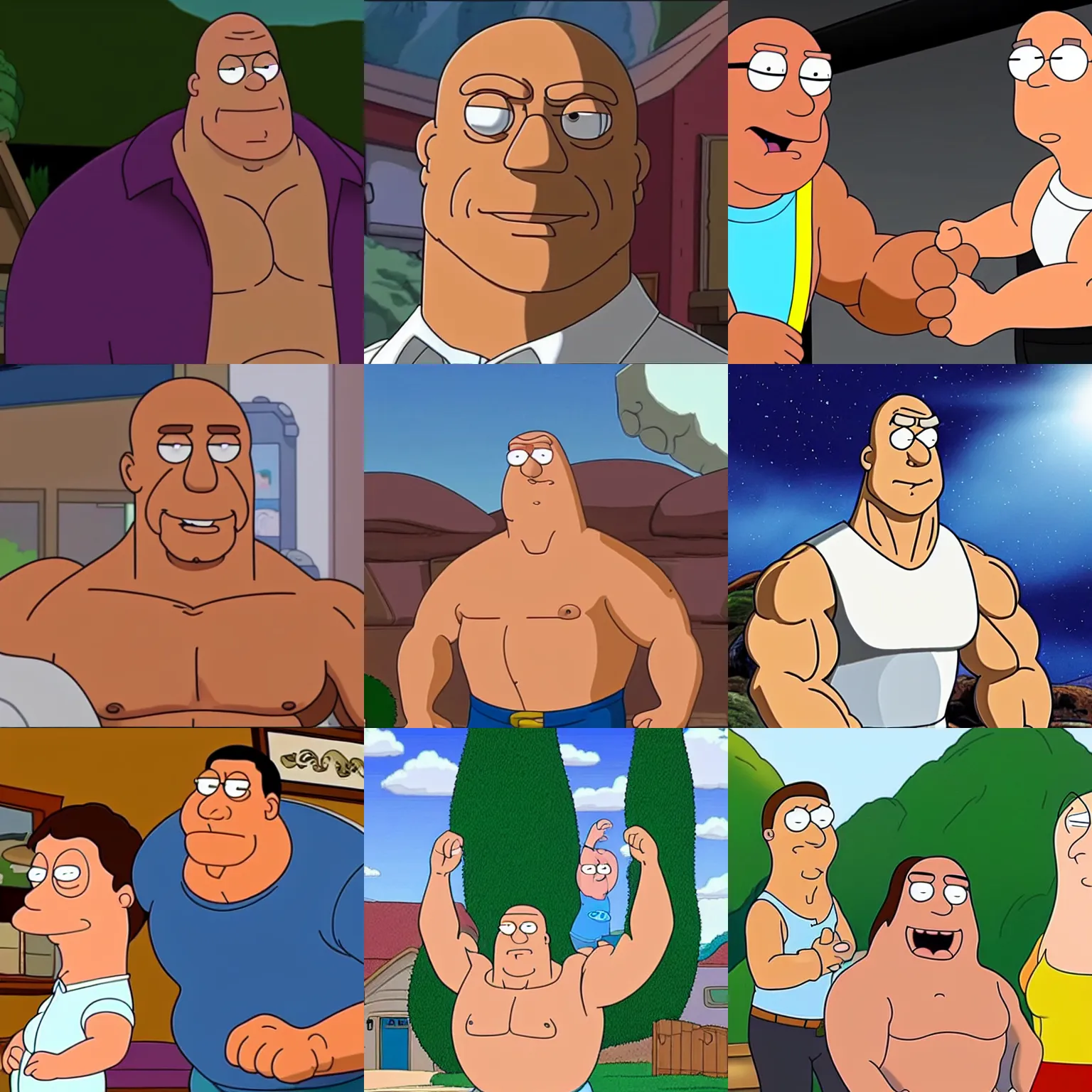 Prompt: Dwayne Johnson in Family Guy