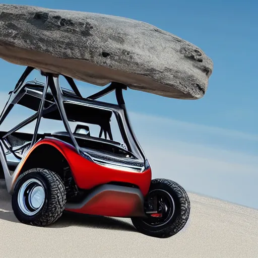 Prompt: tesla dune buggy, advertisement, idling