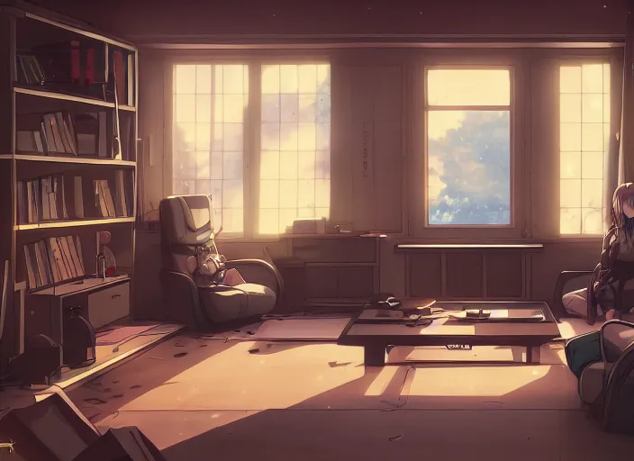 interior of the tv room, anime fantasy illustration by | Stable Diffusion |  OpenArt