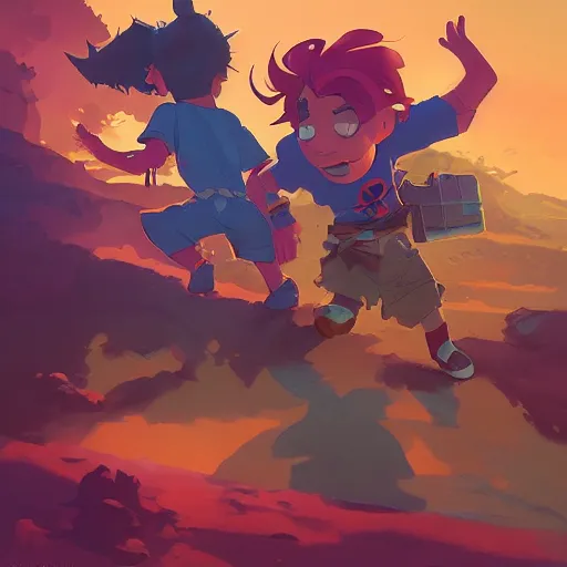 Image similar to hero world rugrats, behance hd by jesper ejsing, by rhads, makoto shinkai and lois van baarle, ilya kuvshinov, rossdraws global illumination