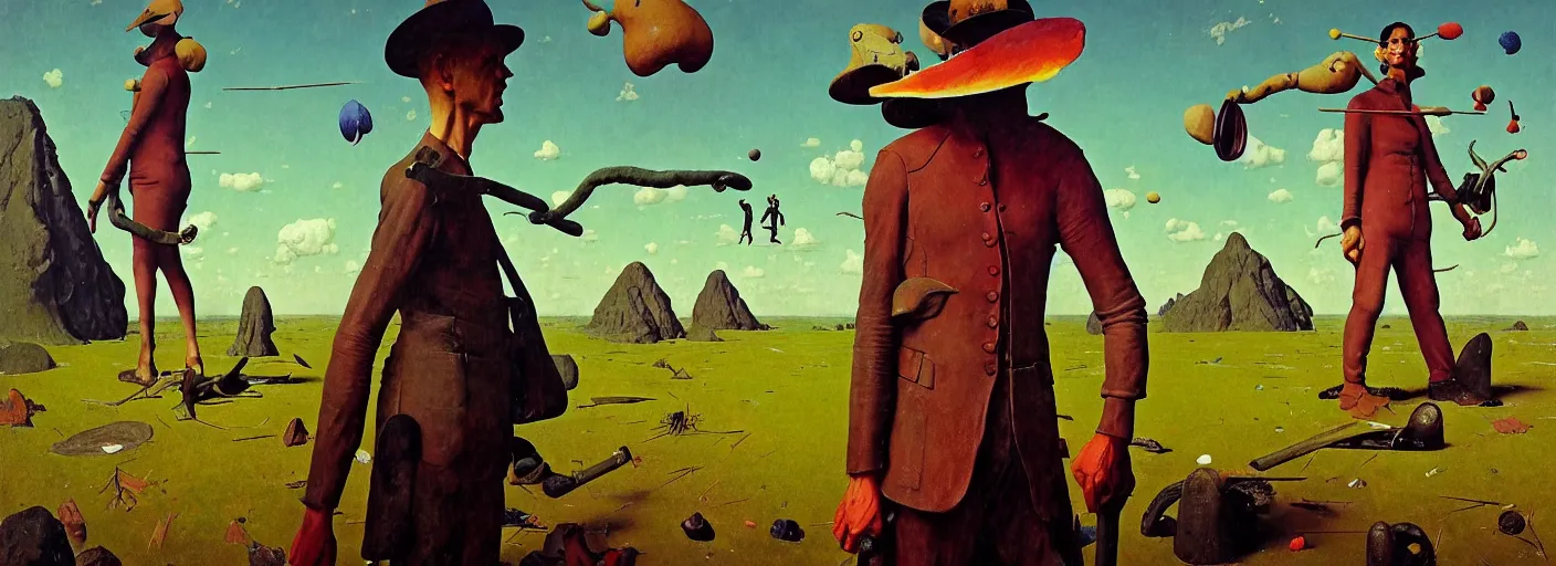 Image similar to full - body portrait surreal colorful clay fighting artstation rpg gentleman character concept art anatomy, action pose, very coherent and colorful high contrast masterpiece by norman rockwell franz sedlacek hieronymus bosch dean ellis simon stalenhag rene magritte gediminas pranckevicius, dark shadows, sunny day, hard lighting, reference sheet white! background