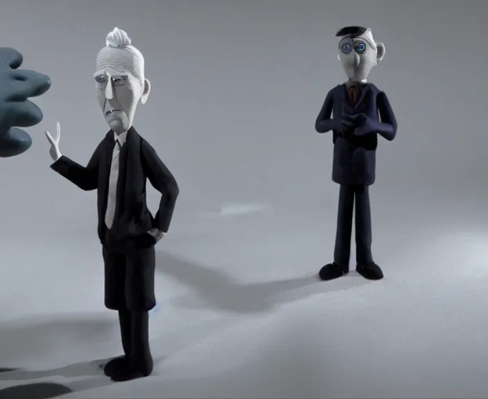 Prompt: a still of david lynch in a claymation movie by tim burton, 4 k, hi - res