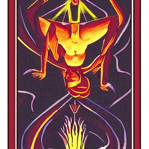 Prompt: tarot card of the abyss, meaning the absolute death of the past, the point of no going back, high quality image