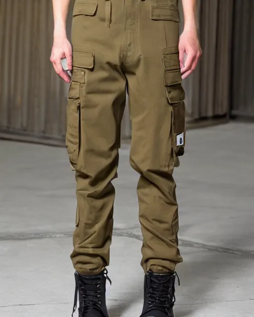 Image similar to cargo pants covered with pockets