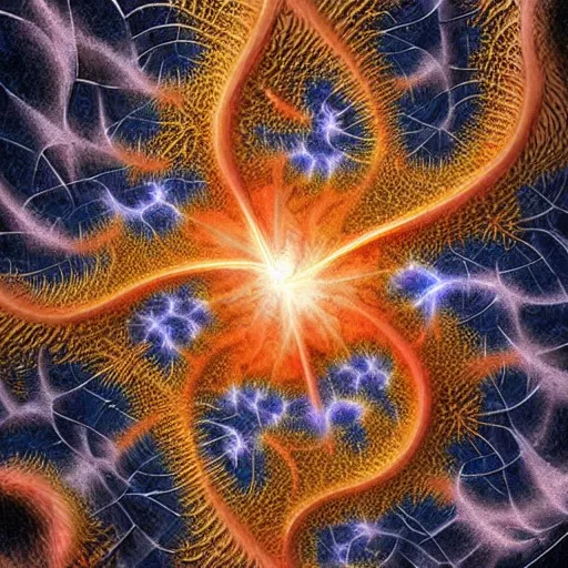 Image similar to fantasy art hyper realistic ai created interesting bizarre fractal lightning storm fantastic art award winning best ultra detailed magnificent