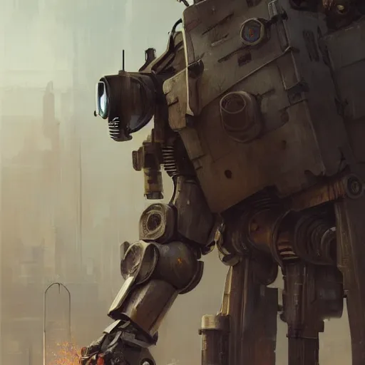 Image similar to a highly detailed uncropped epic cinematic concept art CG render digital painting artwork: dieselpunk robot/man. By Greg Rutkowski, Ilya Kuvshinov, WLOP, Stanley Artgerm Lau, Ruan Jia and Fenghua Zhong, trending on ArtStation, subtle muted cinematic colors, made in Maya, Blender and Photoshop, octane render, excellent composition, cinematic atmosphere, dynamic dramatic cinematic lighting, precise correct anatomy, aesthetic, very inspirational, arthouse