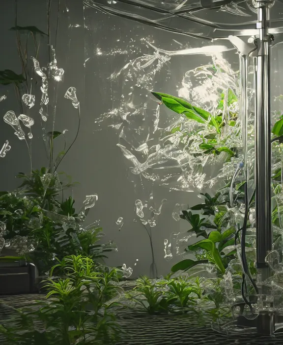 Prompt: intricate transparent clear see - through image of medical equipment, lush botany, floral environment, ultra realistic, concept art, pop art, photorealistic, octane render, 8 k, unreal engine. art by nori inoguchi and sam kaplan and zachary goulko and christopher marley