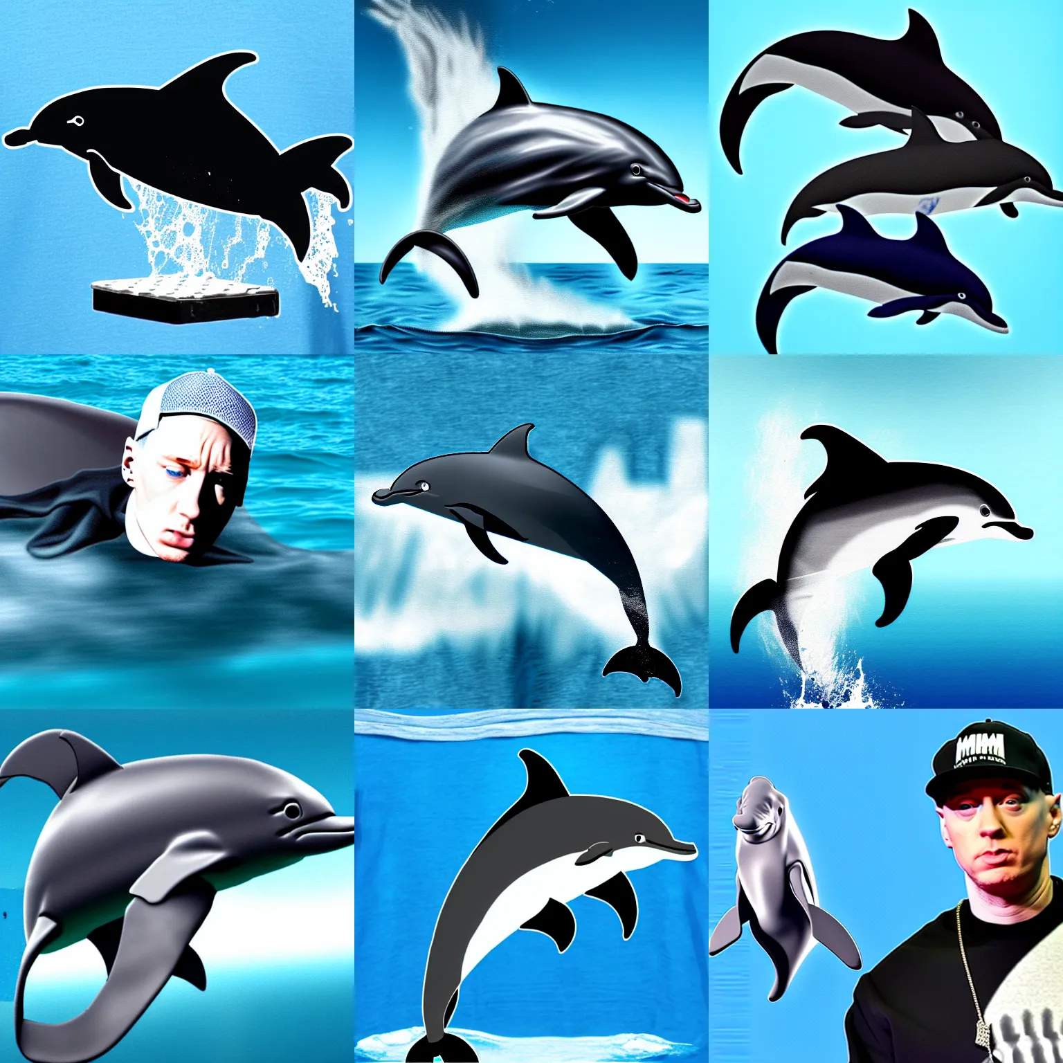 Prompt: eminem dolphin chimera