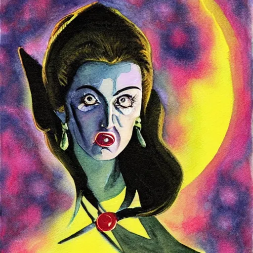 Prompt: plan 9 from outer space in watercolor