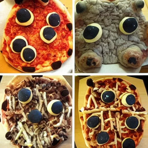 Image similar to tardigrade made of pizza