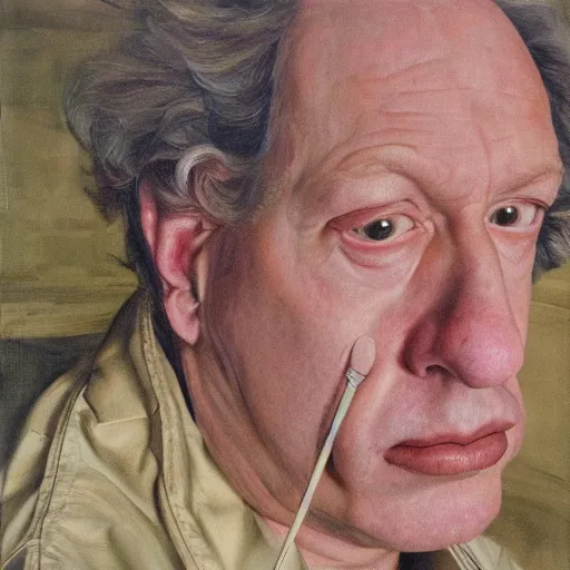 Image similar to high quality high detail painting by lucian freud, hd, todd solondz portrait, photorealistic lighting