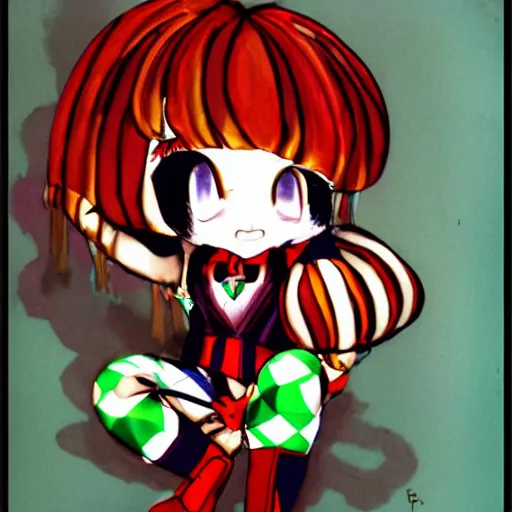 Prompt: chibi harlequin baby