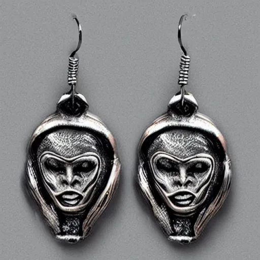 Image similar to h. r. giger alien woman earrings