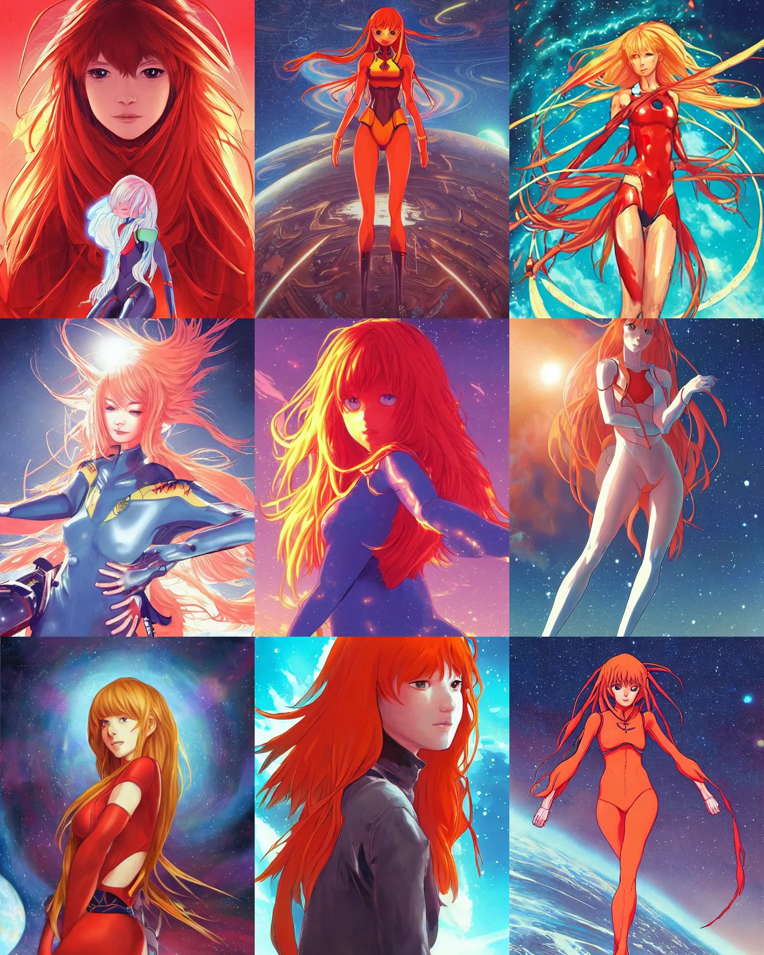 Prompt: utopian posthuman vision ✨ ⭐ ❤️‍🔥 of Asuka Langley in interstellar civilization of meaning and purpose by James Gurney and Ross Tran
